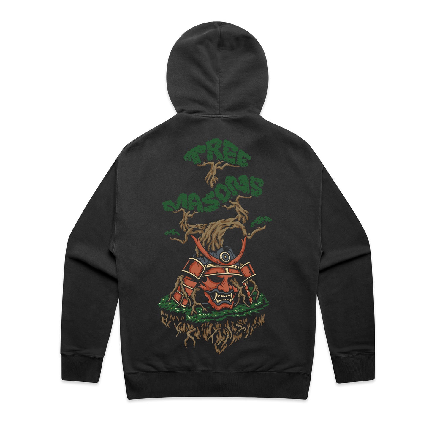 Samurai Helmet faded black zoodie