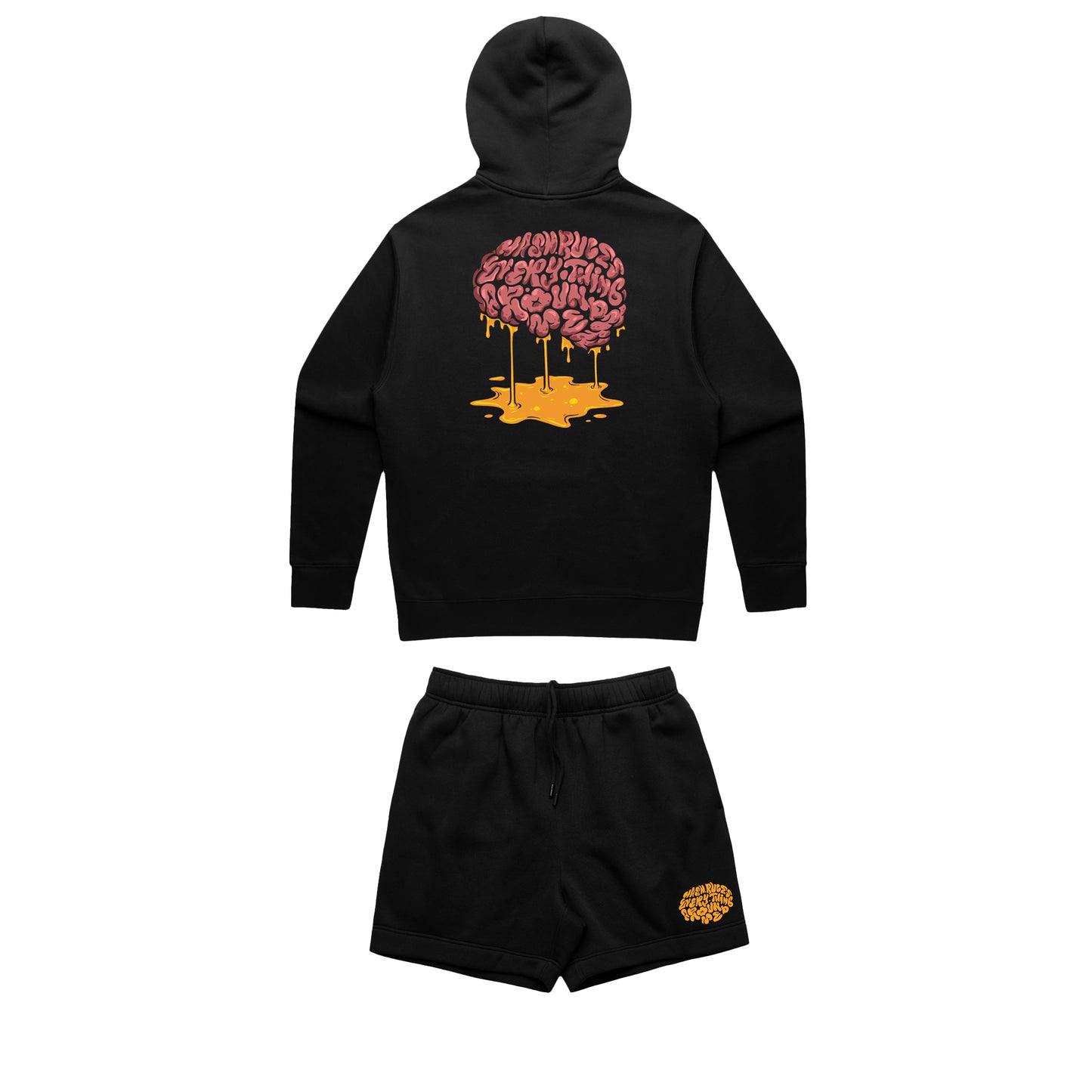 Hream short and hoodie set black