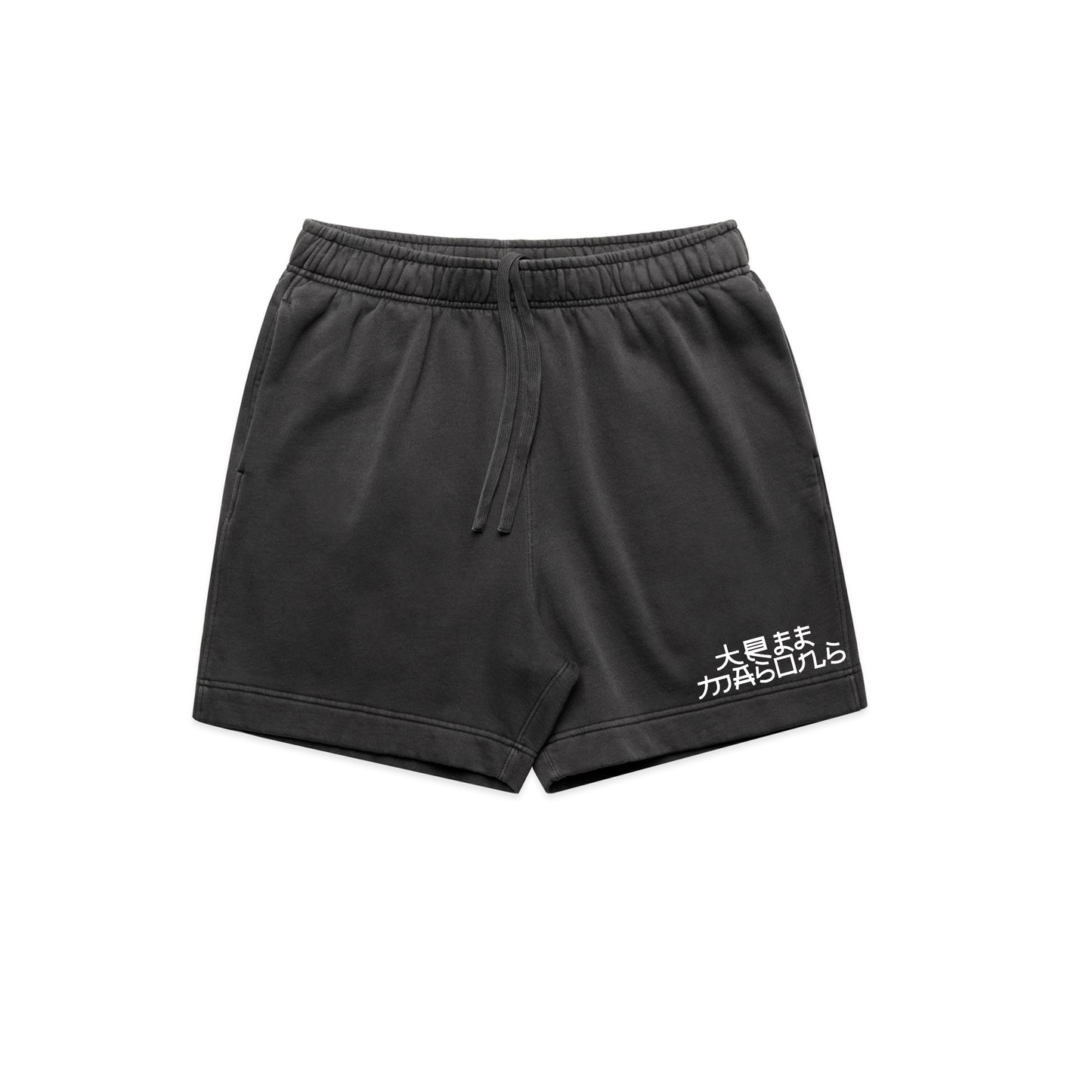 samurai logo shorts faded black