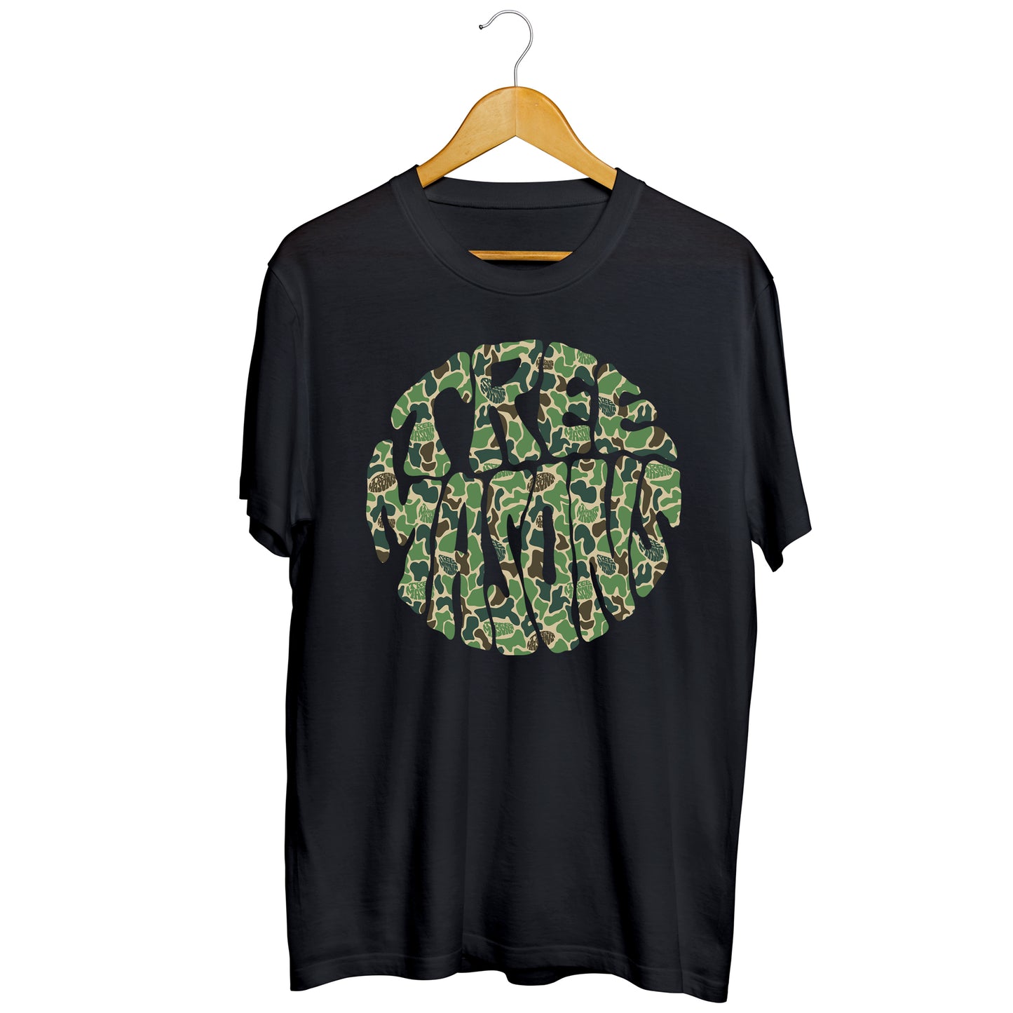 Green duck camo t-shirt black