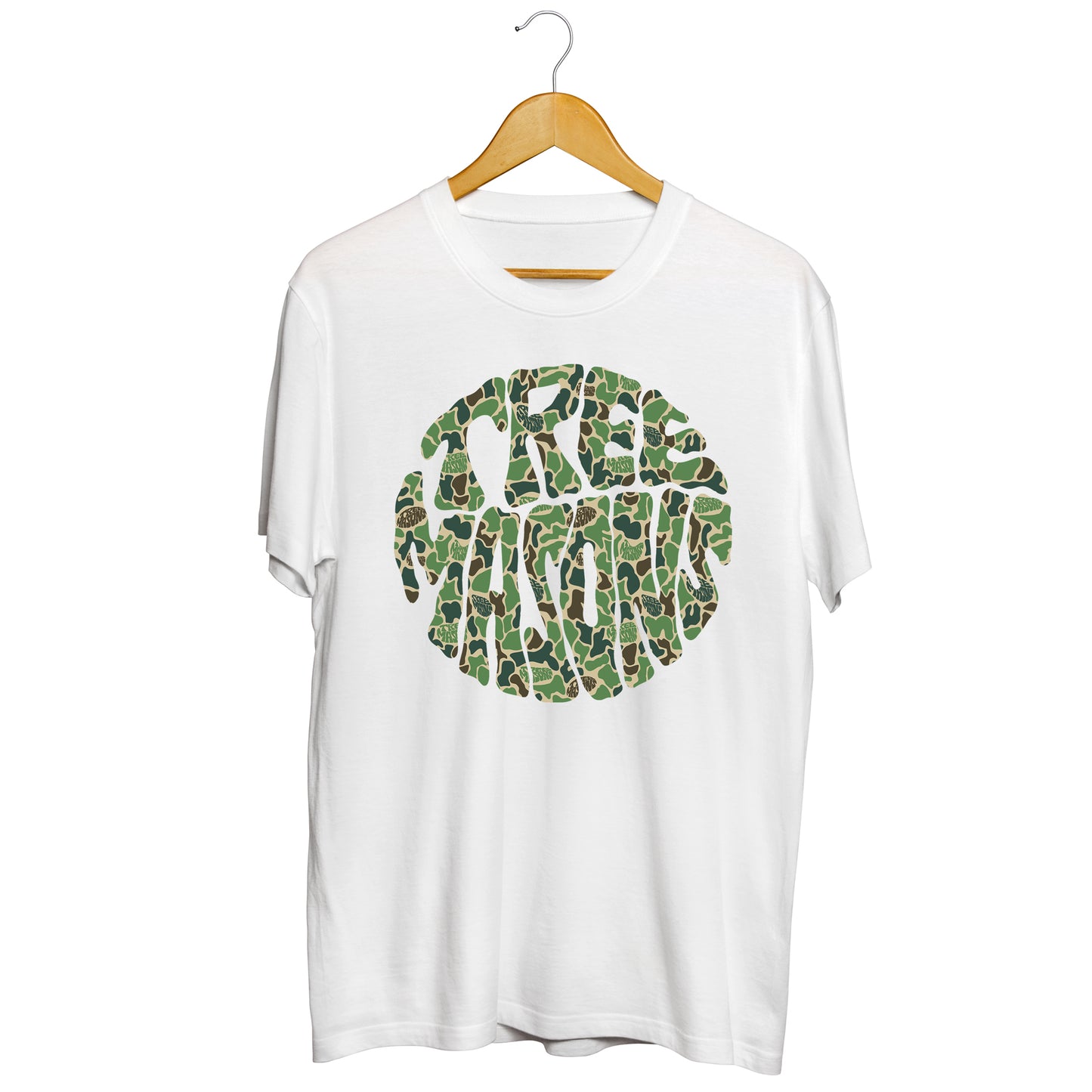 Green duck camo t-shirt white