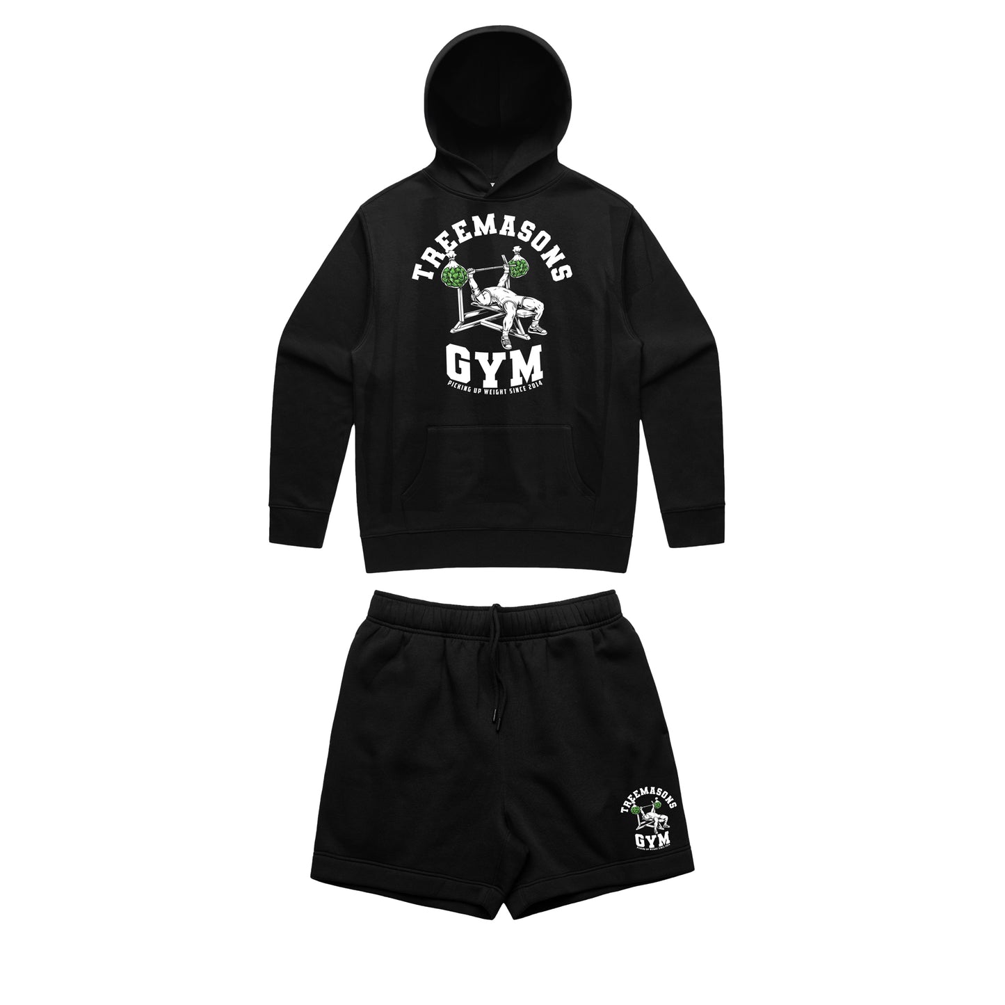 Gym short and hoodie set