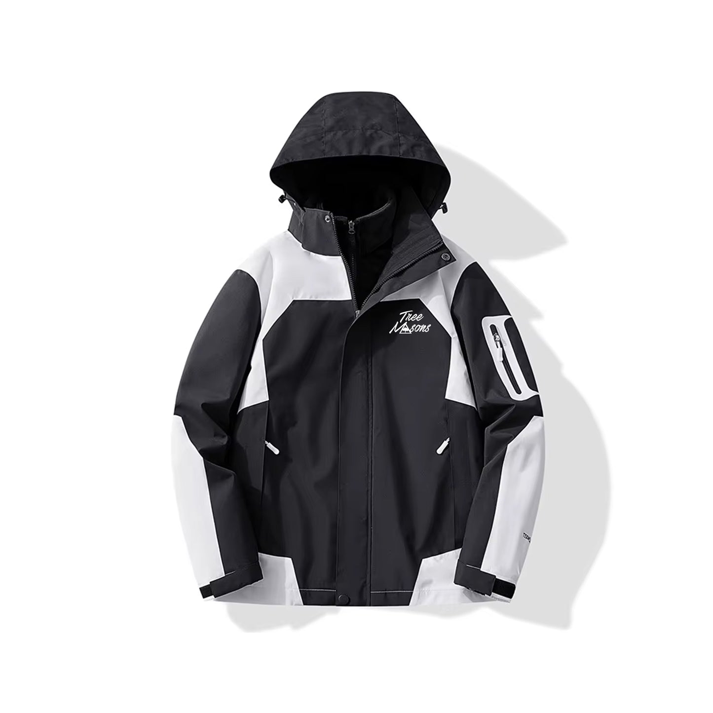 Waterproof jacket with removable fleece black