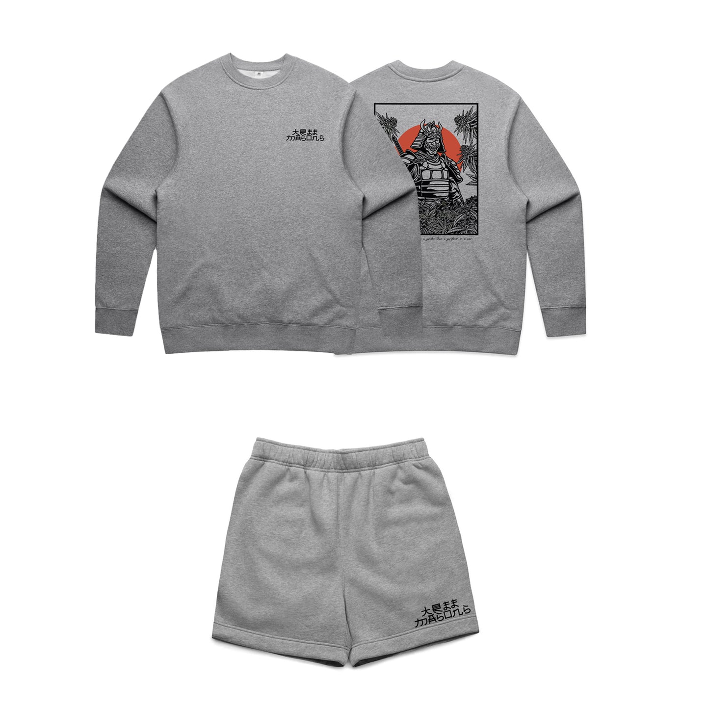 Samurai shorts & sweatshirt athletic grey