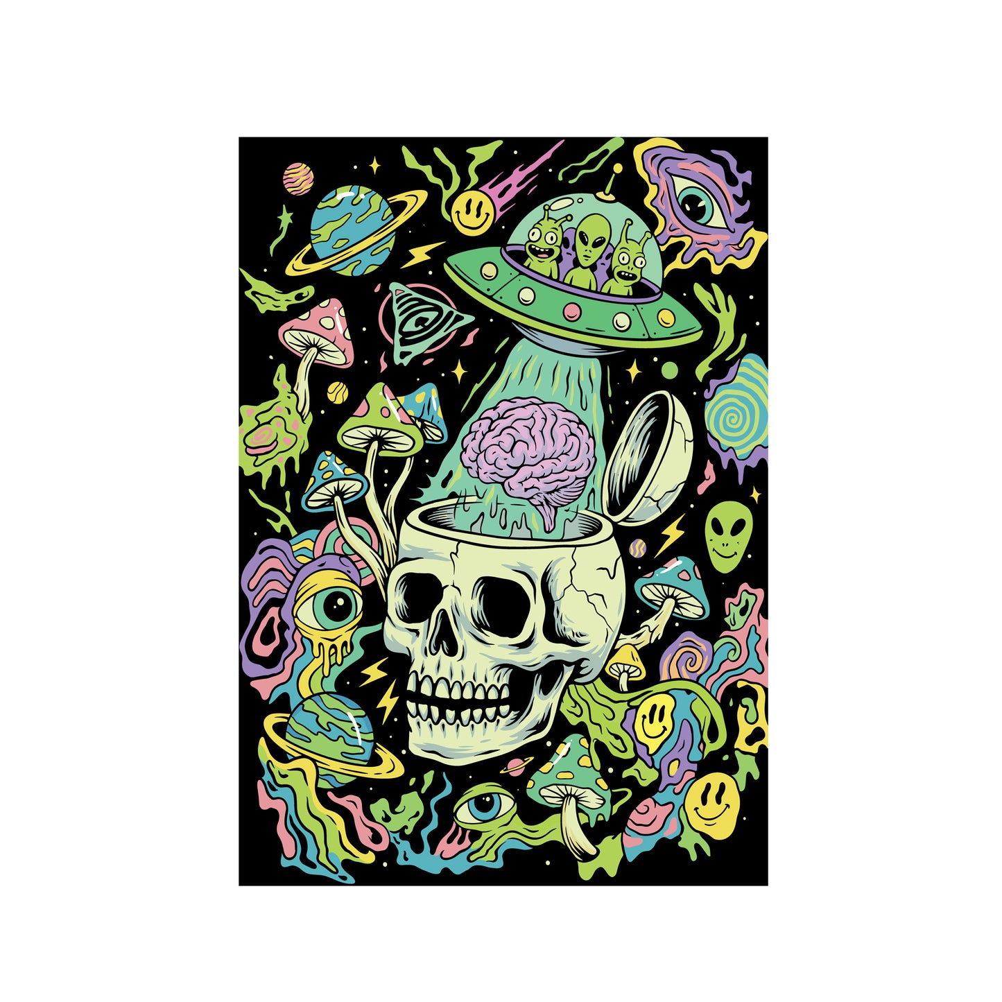 Space Brain A3 art print