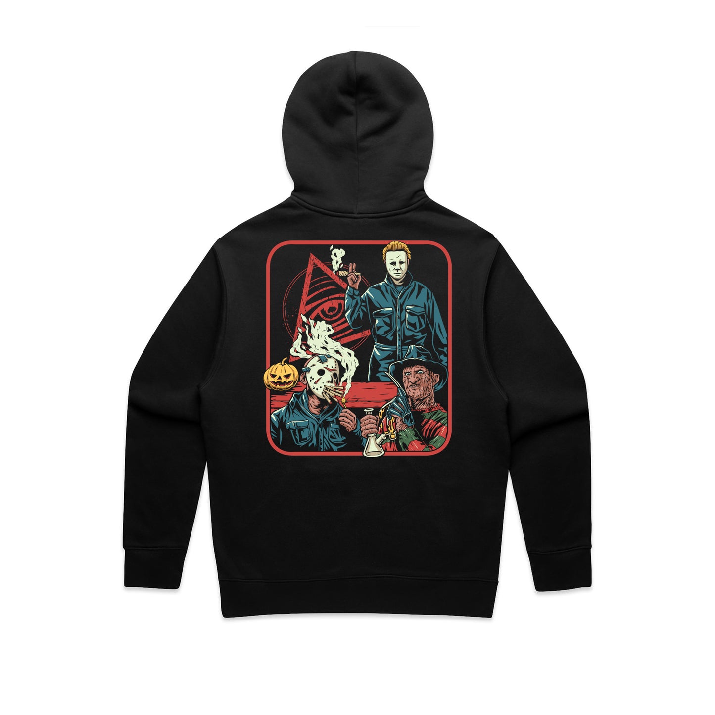 Horror trio back print hoodie