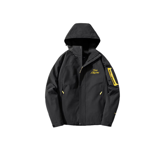 Waterproof jacket with removable fleece black