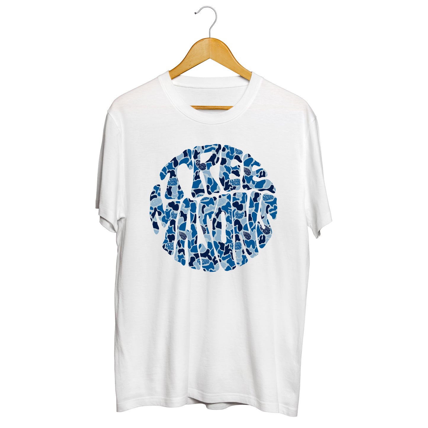 Blue duck camo t-shirt white