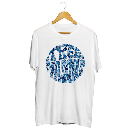 Blue duck camo t-shirt white