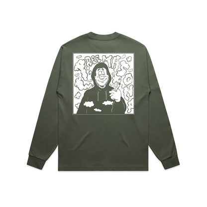 Comic Strip Oversized Long Sleeve (cypress green)