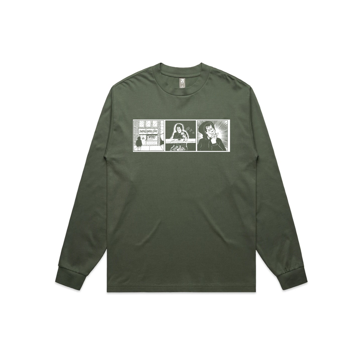 Comic Strip Oversized Long Sleeve (cypress green)