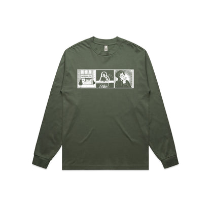 Comic Strip Oversized Long Sleeve (cypress green)
