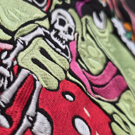 Death by toad embroidered hoodie