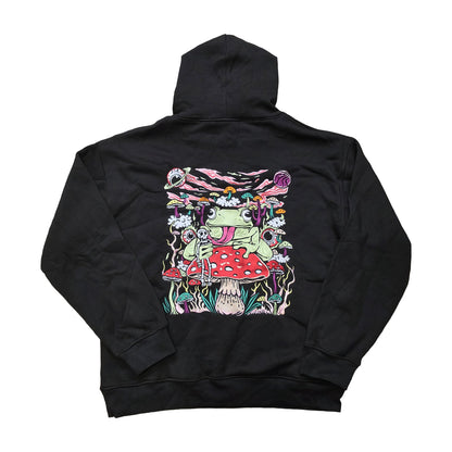 Death by toad embroidered hoodie