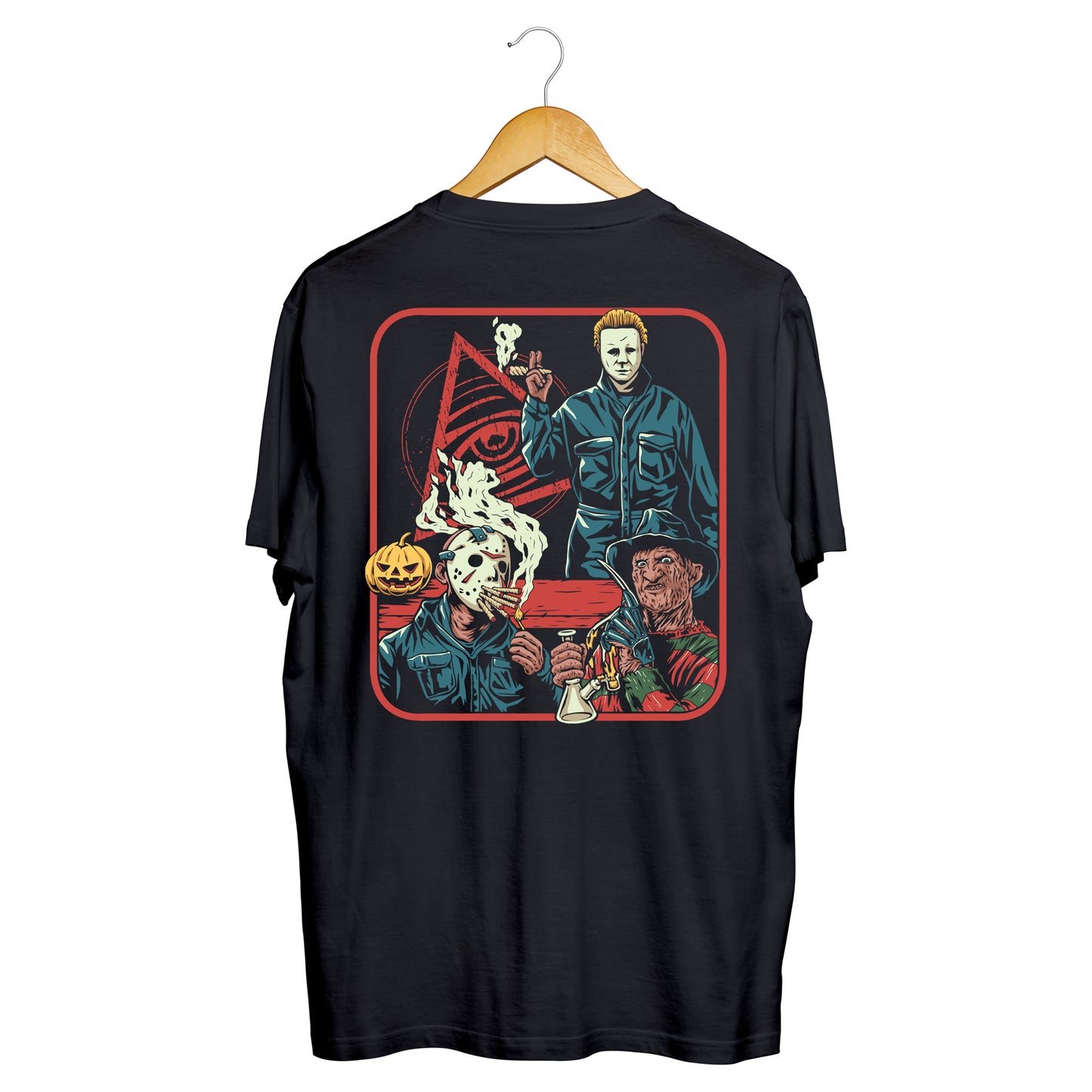 Horror trio back print t-shirt black