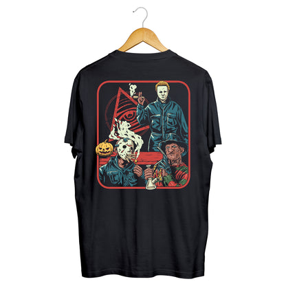 Horror trio back print t-shirt black