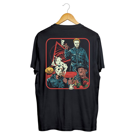 Horror trio back print t-shirt black