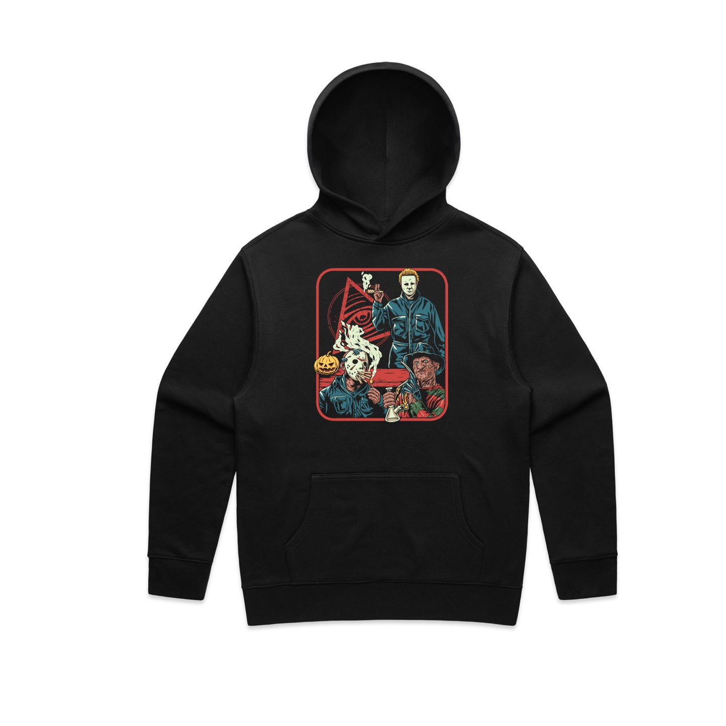 Horror trio front print hoodie