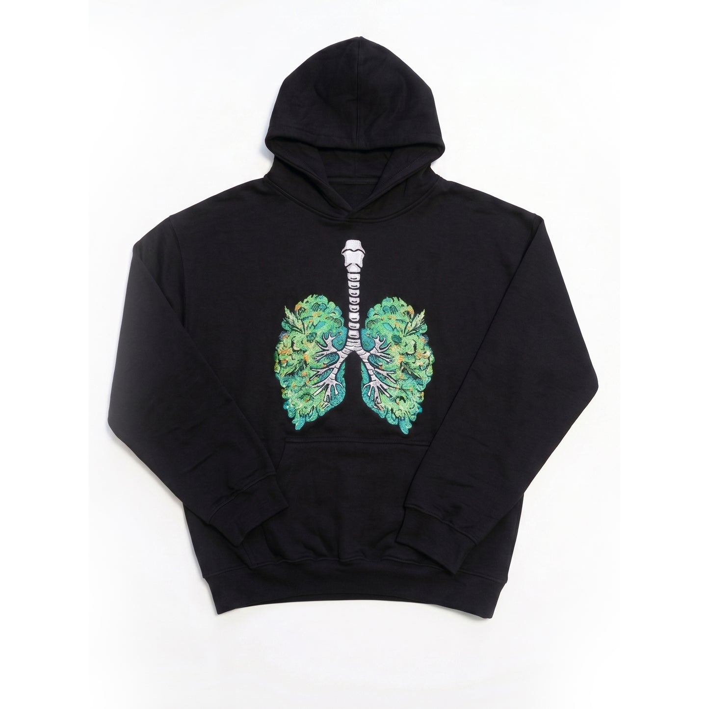 Green lungs embroidered hoodie