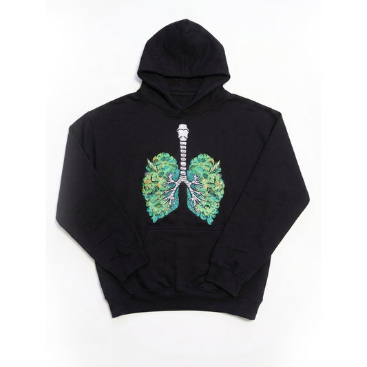 Green lungs embroidered hoodie