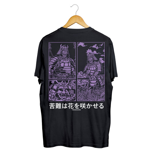 Samurai story t-shirt black (purple)