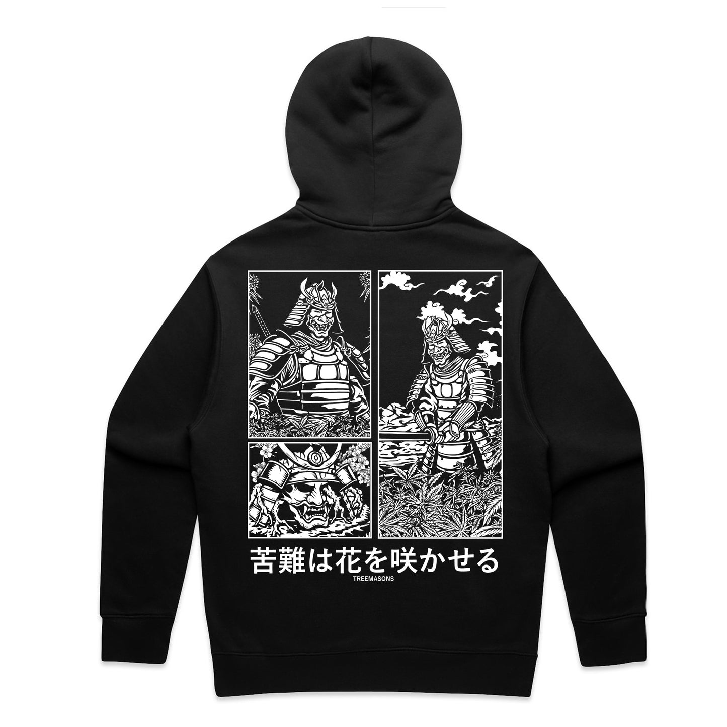 Samurai story hoodie black (white)