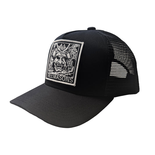 White Samurai Trucker Mesh Cap