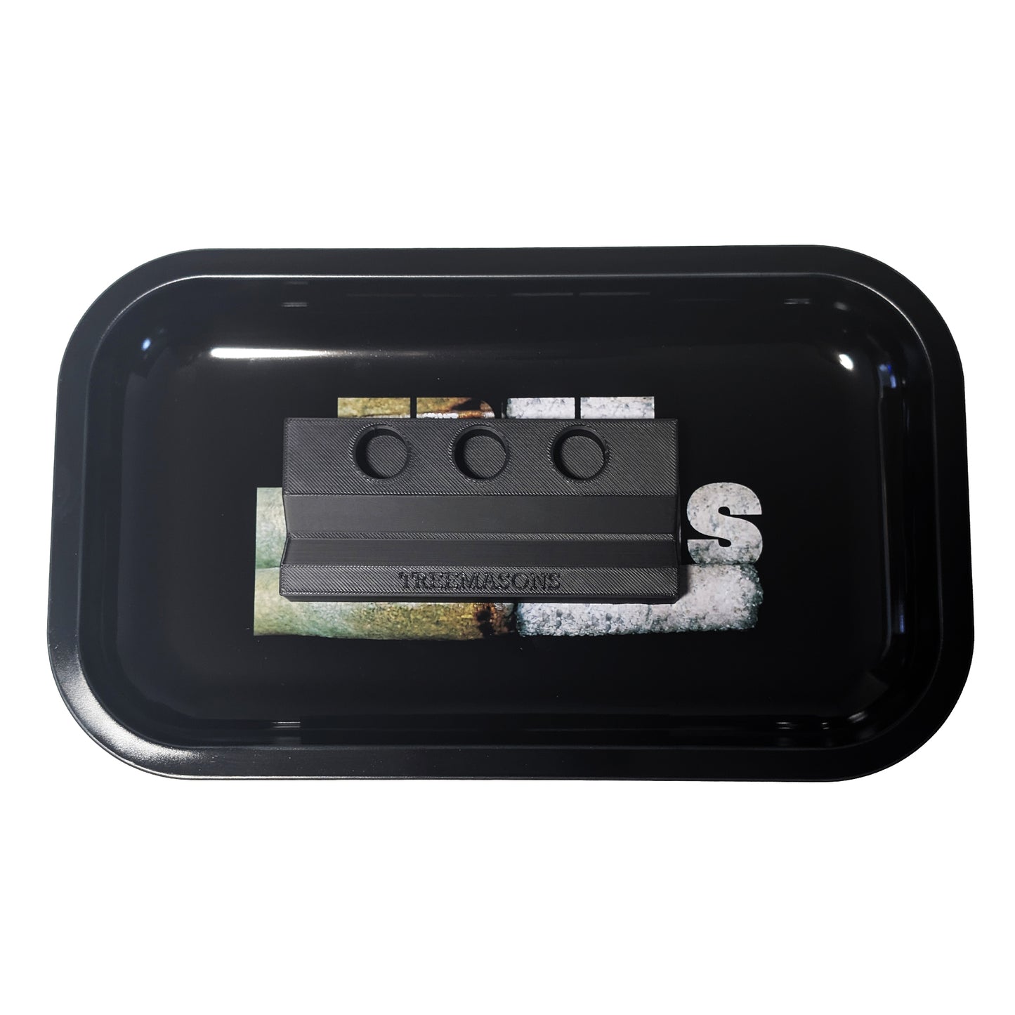 White ash metal travel tray