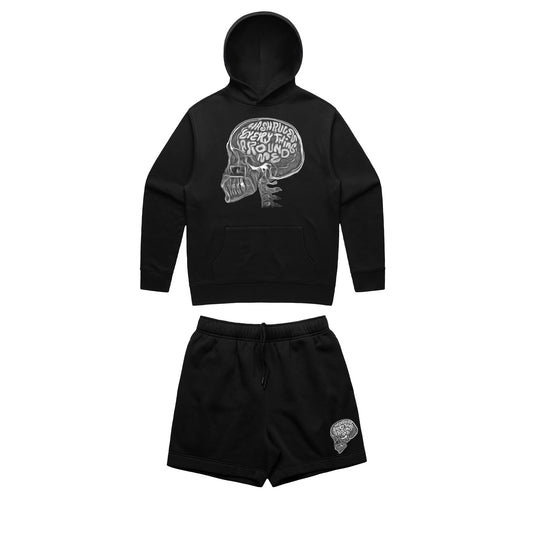 X-ray short and hoodie set black
